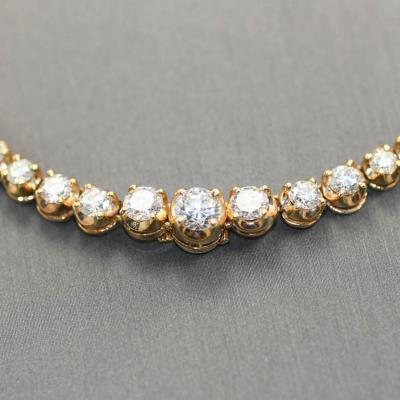 14K Yellow Gold Diamond Necklace 6 90tdw 22 1g