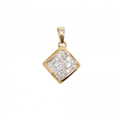 14K Yellow Gold Diamond Pendant Earring Set 1 50tdw 4 4gr