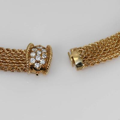 14K Yellow Gold Diamond Woven Link Necklace 3 00TDW