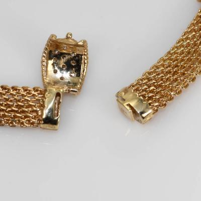 14K Yellow Gold Diamond Woven Link Necklace 3 00TDW