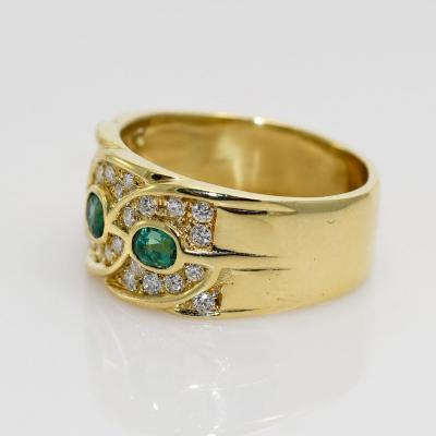 14K Yellow Gold Emerald Diamond Ring 50tdw 9 6g