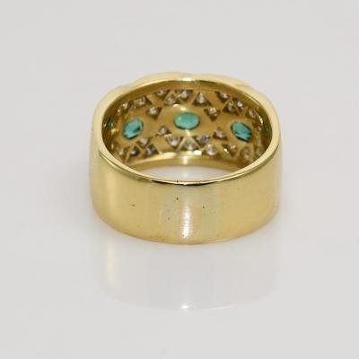 14K Yellow Gold Emerald Diamond Ring 50tdw 9 6g