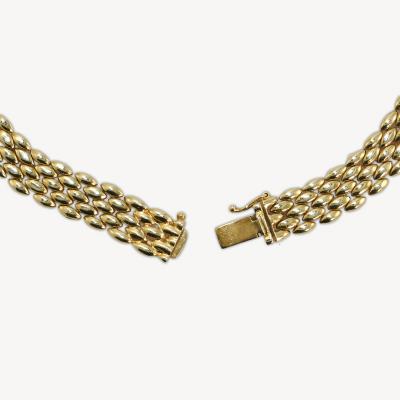 14K Yellow Gold Fancy Link Diamond Panther Necklace 1 50ct