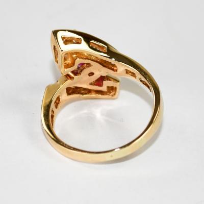 14K Yellow Gold GIA Certified Ruby Diamond Ring 6 2g