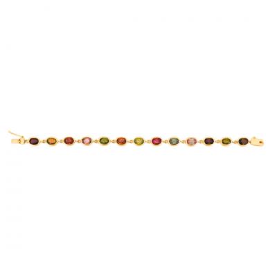14K Yellow Gold Multi Gemstone Bracelet