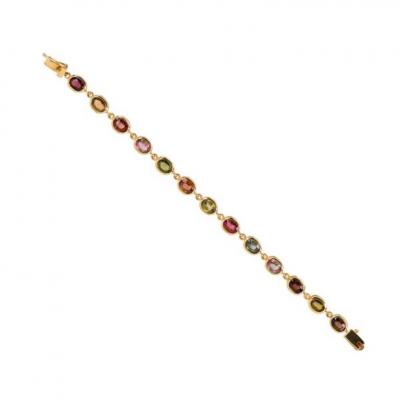 14K Yellow Gold Multi Gemstone Bracelet