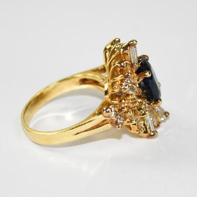 14K Yellow Gold Sapphire and Diamond Jewelry Set