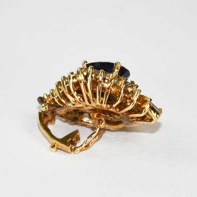 14K Yellow Gold Sapphire and Diamond Jewelry Set