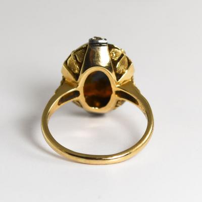 14K Yellow Gold Vintage Opal Ring 3 5g