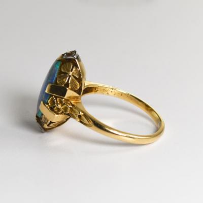 14K Yellow Gold Vintage Opal Ring 3 5g