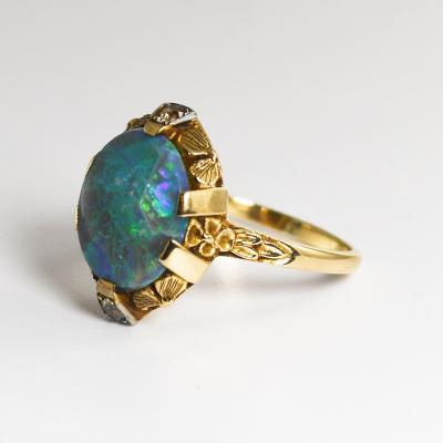 14K Yellow Gold Vintage Opal Ring 3 5g