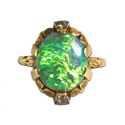 14K Yellow Gold Vintage Opal Ring 3 5g