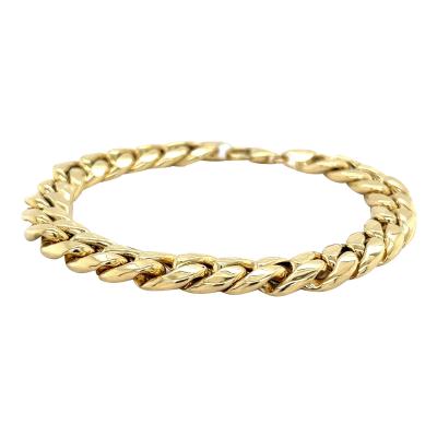 14k Gold 9MM Flat Miami Cuban Chain Link Bracelet 7 5 Inches 9 MM