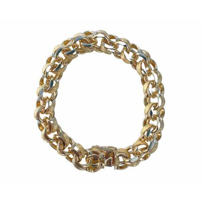 14k Solid Gold UNISEX circle link bracelet with box closure