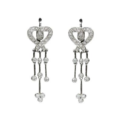14k White Gold Diamond Dangle Earrings 7 2gr 50tdw