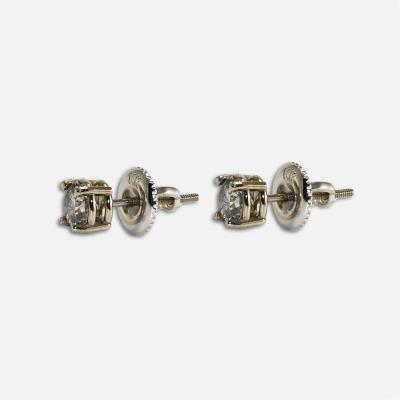 14k White Gold Diamond Stud Earrings 0 65ct
