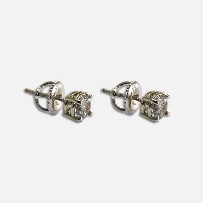 14k White Gold Diamond Stud Earrings 0 65ct