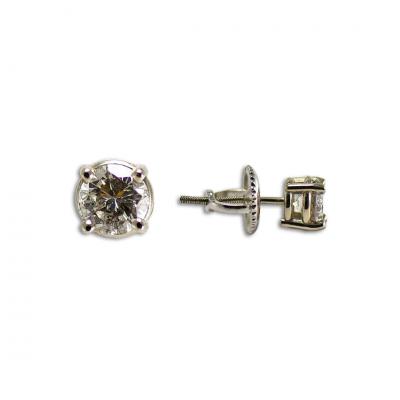 14k White Gold Diamond Stud Earrings 0 65ct