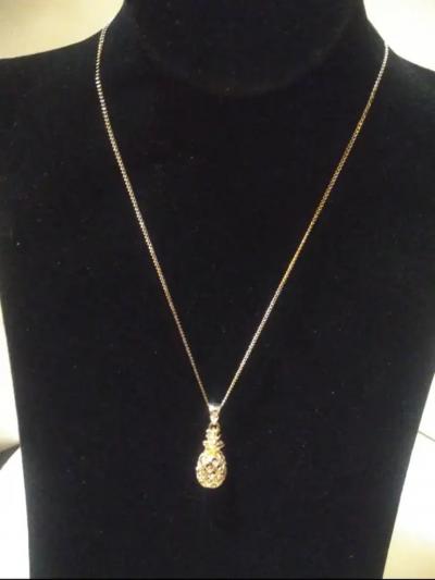 15 Sterling Silver Pineapple Pendant Necklace