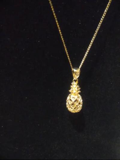 15 Sterling Silver Pineapple Pendant Necklace