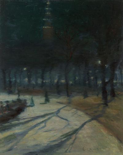 Ernest Lawson (1873–1939), Evening, Madison Square Park