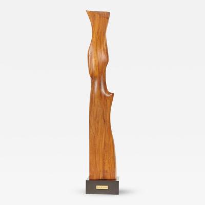 Ruth E Levine 1970s Abstract Wooden Sculpture by Ruth Levine