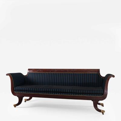 Carved Mahogany Grecian Sofa in the manner of Duncan Phyfe