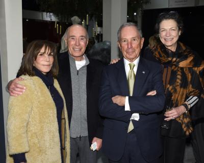 Rose Tarlow, David Geffen, MIchael Bloomberg, Diana Taylor. Photo by Annie Watt. Courtesy Sharp Communications and the Winter Antiques Show.