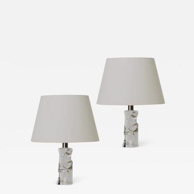 Olle Alberius Pair of Organically Modeled Table Lamps in Glass by Olle Alberius