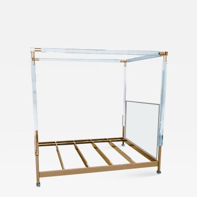 Charles Hollis Jones Charles Hollis Jones Stallone Bed in Lucite and Brass