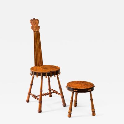 Banjo Chair With Tambourine Footstool