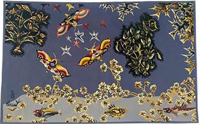 Jean Lurcat Aubusson Tapestry by Jean Lur at Moth Woven in the TABARD Workshop