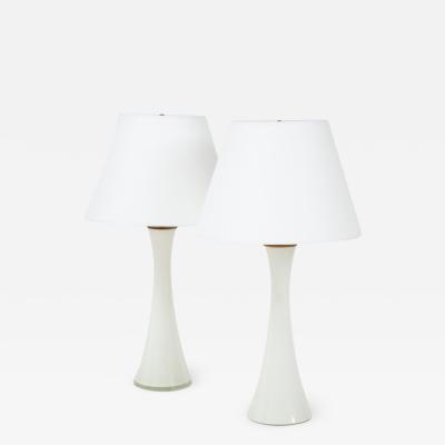 Berndt Nordstedt A pair of Swedish Milk Glass Table Lamps Bergboms Circa 1960s