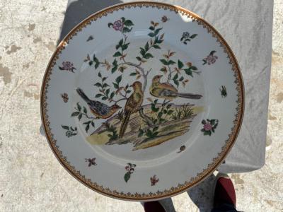 16 5 D Chinese Gold Trim Charger with Bird Scene