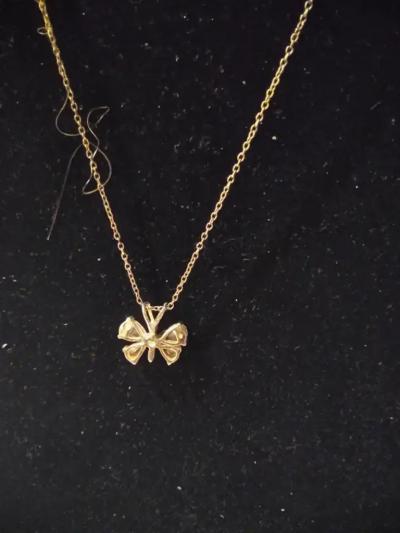 16 Sterling Silver Necklace with Sterling Silver Butterfly Pendant