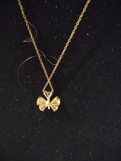 16 Sterling Silver Necklace with Sterling Silver Butterfly Pendant