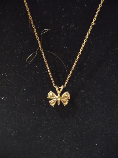 16 Sterling Silver Necklace with Sterling Silver Butterfly Pendant