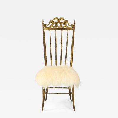  Chiavari Chiavari Brass Sheepskin Chair