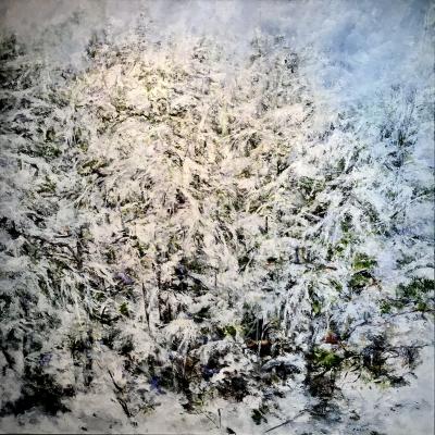 Judy Cheng, Snow Scene, 48x48"
