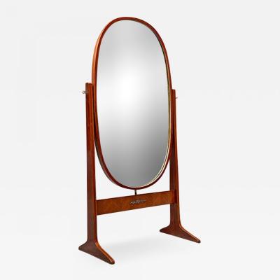 Free Standing Full Lenght Oval Wood Floor Mirror 1950s Full Lenght Oval Wood Floor Mirror 1950s, Vintage Oval Floor Mirror