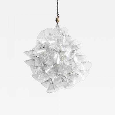 Touch Chandelini Artist Made Midcentury Martini Glass Chandelier or Pendant by Chandelini 