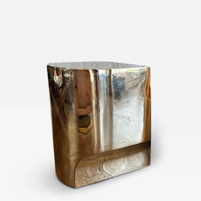  CHRISTOPHE DELCOURT OPE SIDE TABLE IN BRONZE BRUSHED