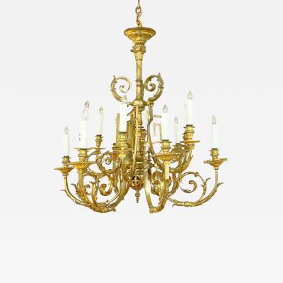 Neoclassical Gilt Bronze Chandelier Circa 1850