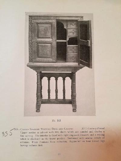 16C Spanish Oak Writing Cabinet Important