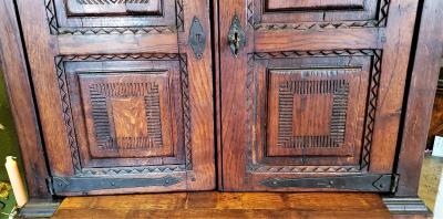 16C Spanish Oak Writing Cabinet Important