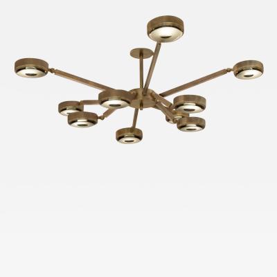  form A Oculus Articulating Ceiling Light Bronze Finish and Carved Glass