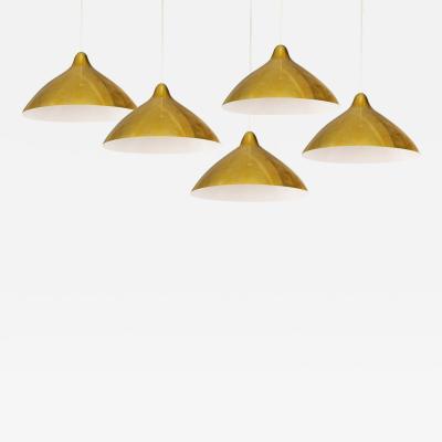 Lisa Johansson Pape Five Hanging Brass Cieling Fixtures