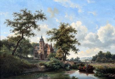  Frederik Marinus Kruseman Summer landscape with castle