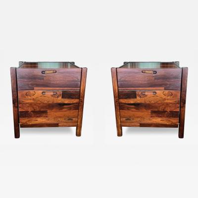 Jorge Zalszupin Mid Century Modern Nightstands File Cabinet pair Hardwood Jorge Zalszupin 1960