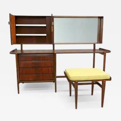 Carlo Hauner Mid Century Modern Dresser and Stool in Hardwood by Carlo Hauner Brazil